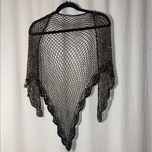 Elegant Black Mesh Women's Sweater